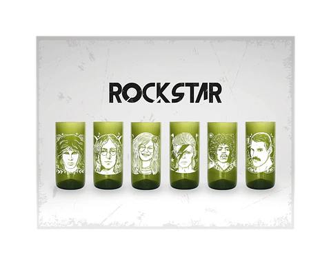 Vasos Rockstar - Juego de 6 Vasos - 500 ml