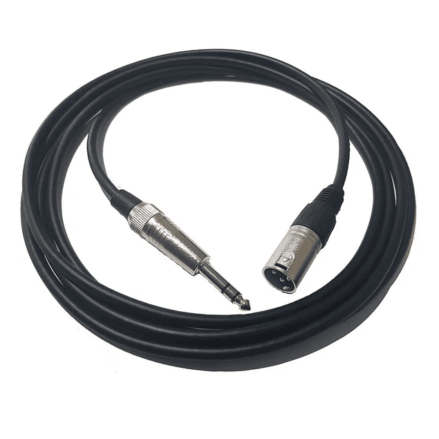 Cable XLR Macho a Plug Macho 6.3mm 1/4 (Para Monitor a Interface de Audio) 3 Metros