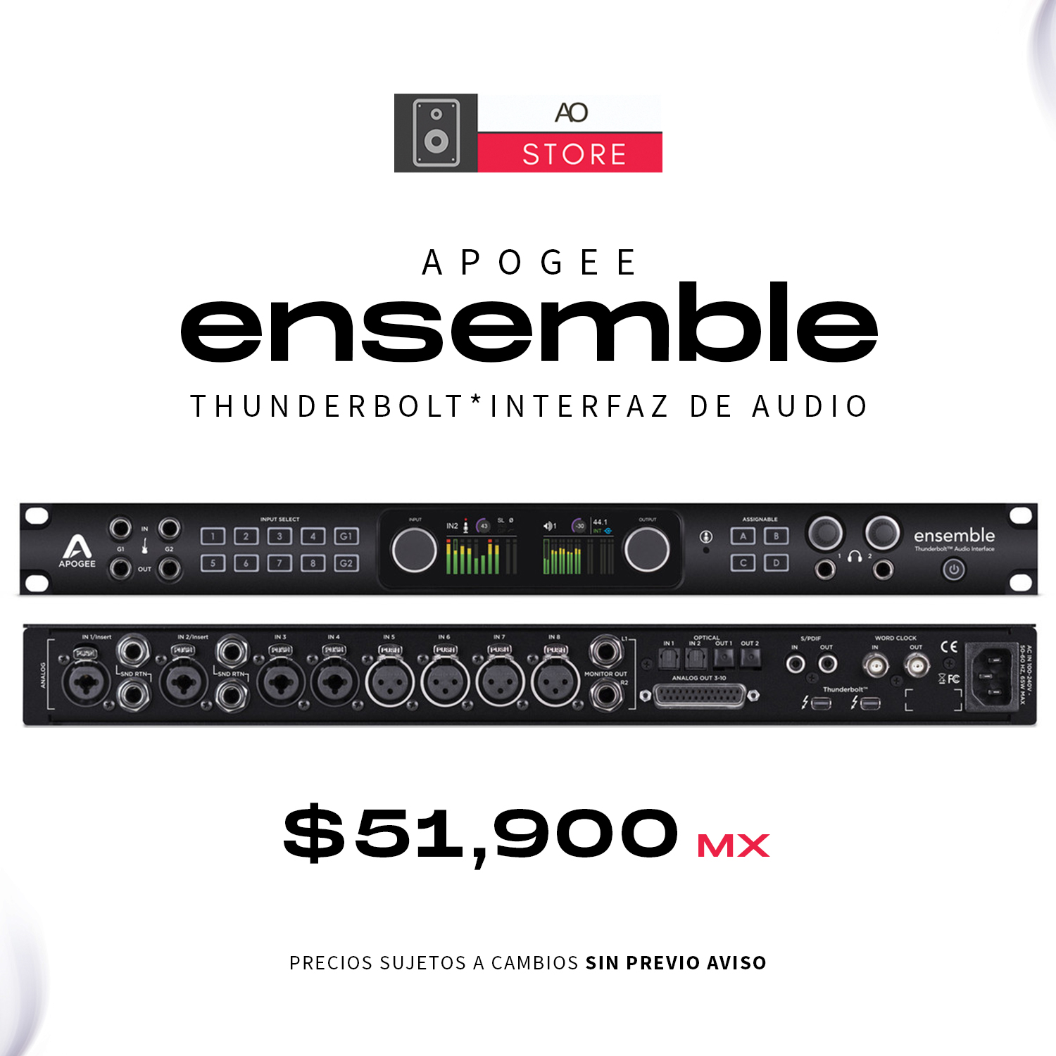 apogee ensemble Thunderbolt インターフェース