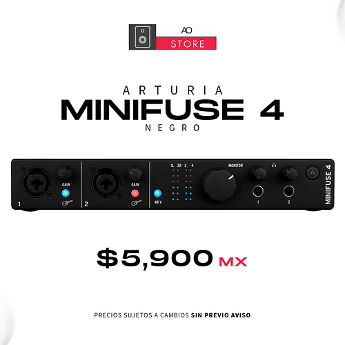 ARTURIA MINIFUSE 4 Color Negro Interfaz de Audio