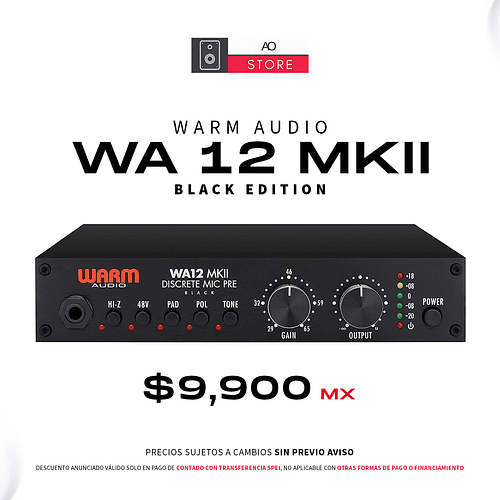 Warm Audio WA 12 MKII Black Edition Preamplificador
