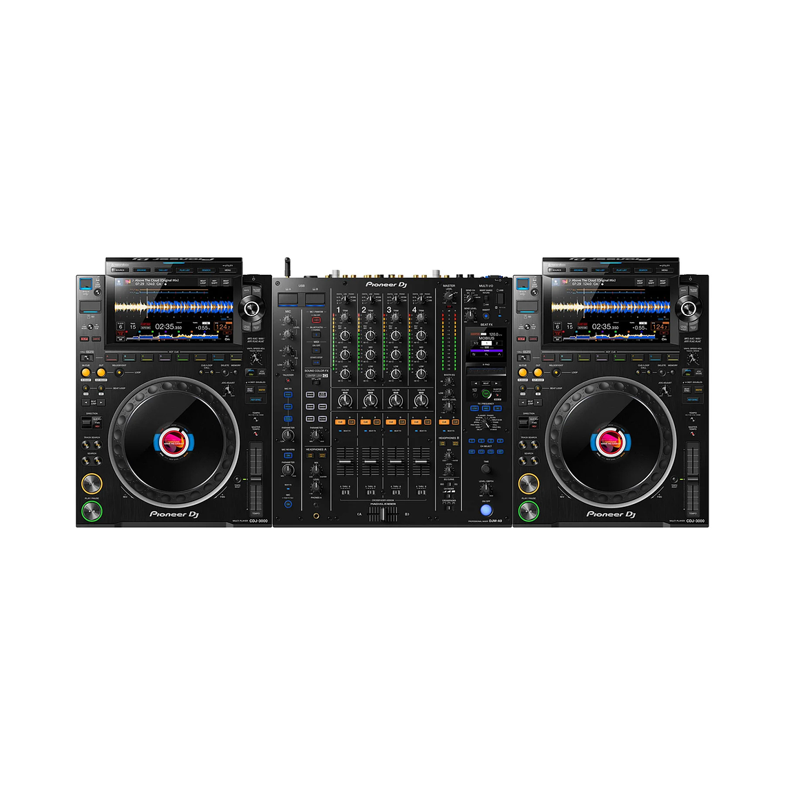Pioneer DJ CDJ 3000 (2 Piezas) + Pioneer DJ DJM A9 Cabina Completa 2