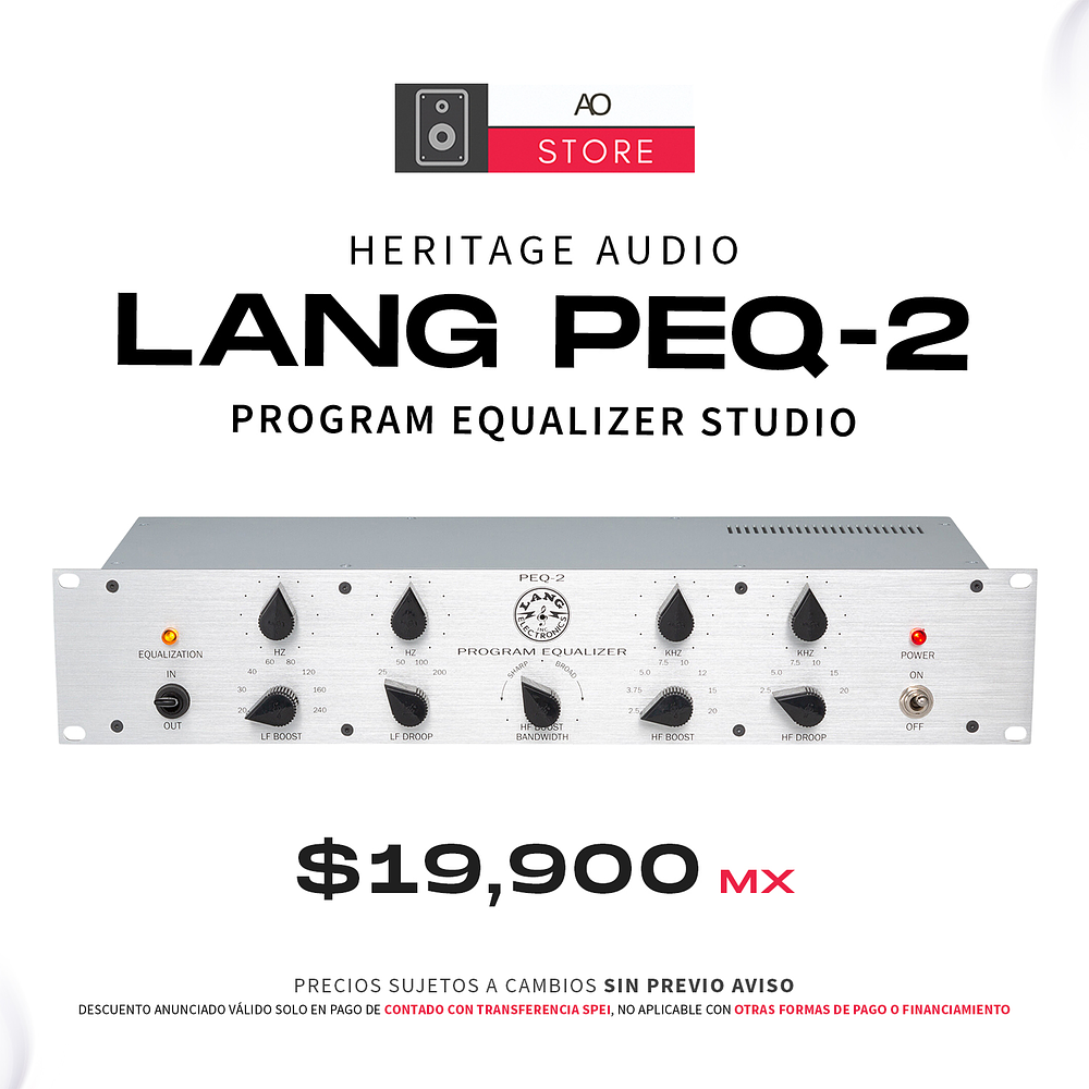 Heritage Audio LANG PEQ-2 Program Equalizer Studio 1