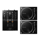 Pioneer DJ PLX 500 Tornamesa para Dj (2 Piezas) + DJM 250 Mk2 Mezcladora para Dj + De Regalo Pioneer Dj RB VD2 Vinilos de Control 2