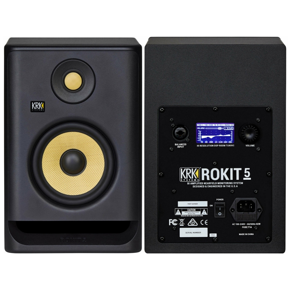 KRK Rokit RP5 G4 Monitores De Estudio (El Par) + Apogee Boom Interfaz de Audio + De Regalo Cable XLR Macho a Plug Macho 6.3 mm 1/4 3 Metros (2Pz) 3