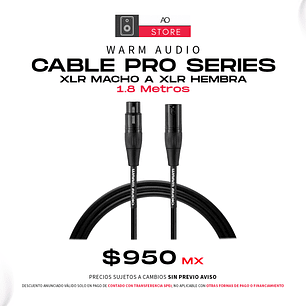 Warm Audio Cable Pro Series XLR Macho a XLR Hembra 1.8 Metros