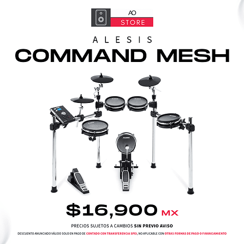 Alesis Command Mesh Batería Eléctrica Kit De 8 Piezas