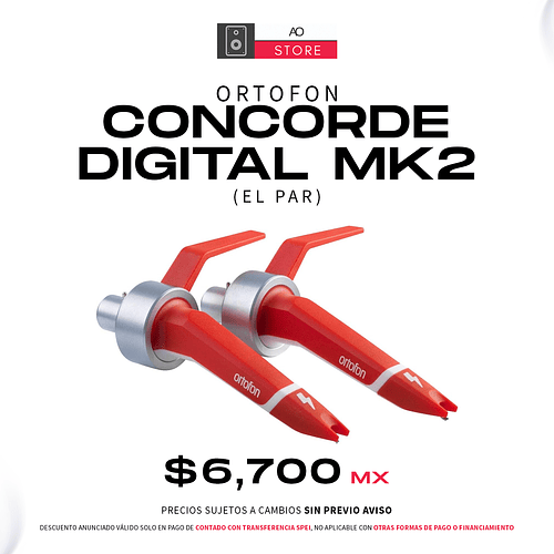 Ortofon Concorde Digital MK2 Cartucho Con Aguja Para Tornamesa (El par)