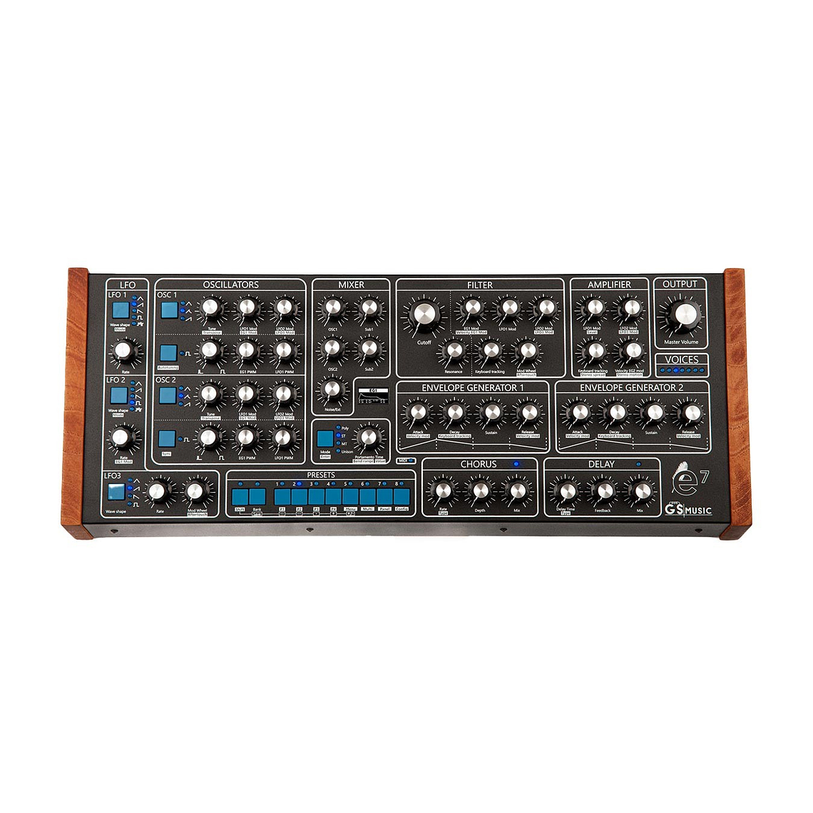 GS Music GS e7 Polyphonic Analog Desktop Module Sintetizador 2