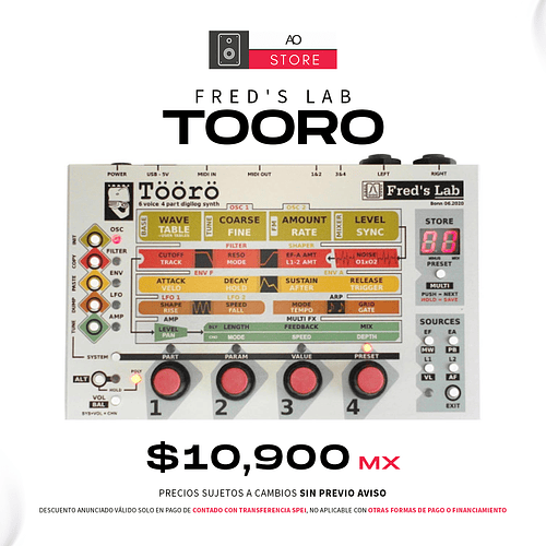 Fred's Lab Töörö Polyphonic Hybrid Desktop Sintetizador