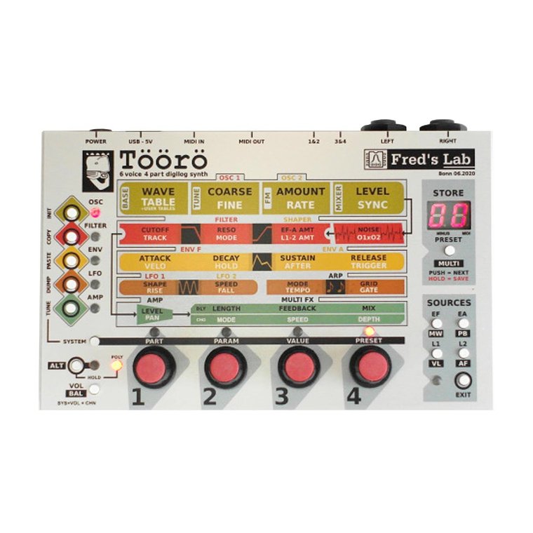 Fred's Lab Töörö Polyphonic Hybrid Desktop Sintetizador 2