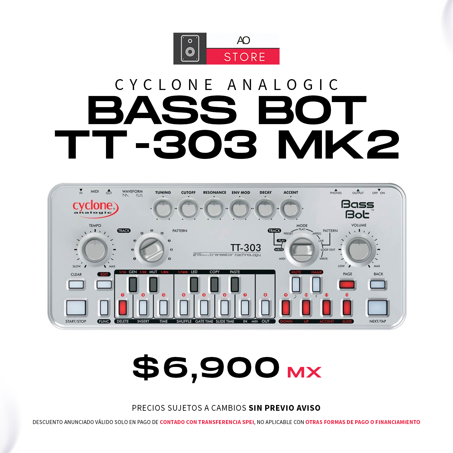 Cyclone Analogic Bass Bot TT 303 Mk2 Sintetizador Analogo