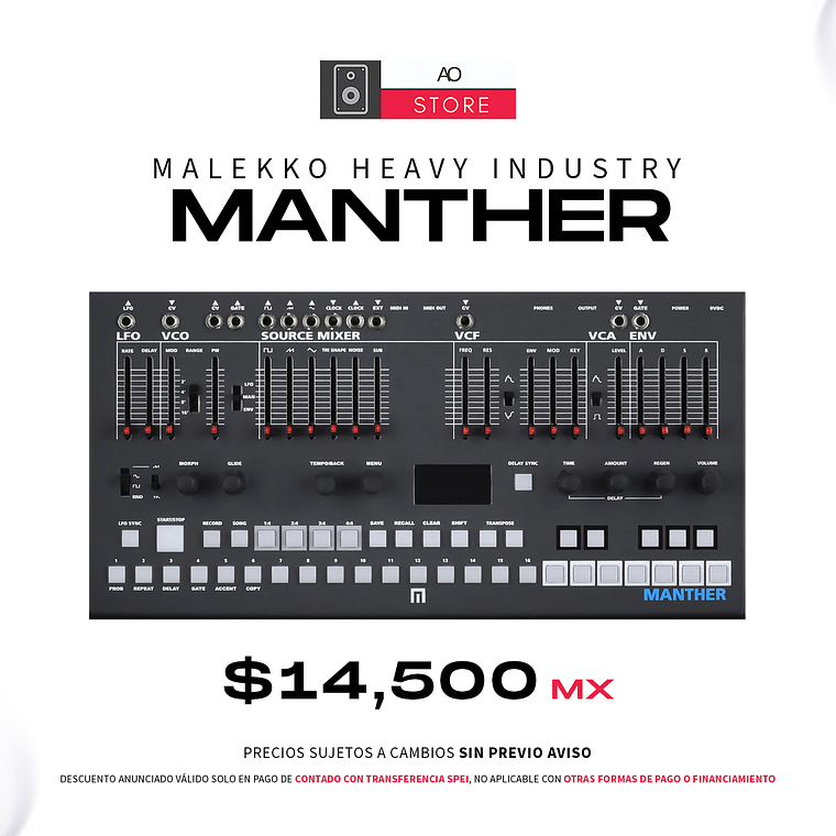 Malekko Heavy Industry Manther Desktop Analog Sintetizador + Secuenciador 1