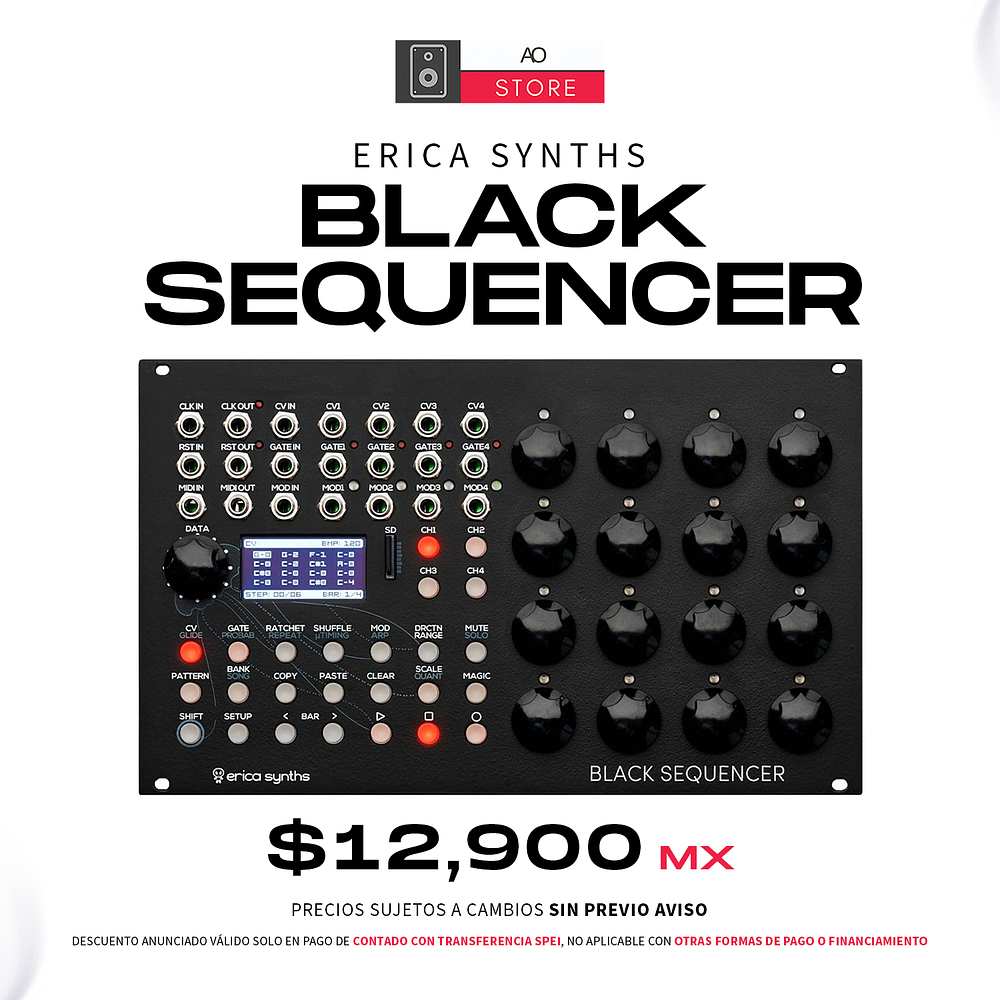 Erica Synths Black Sequencer 4 Canales & 64 Step Secuenciador 1