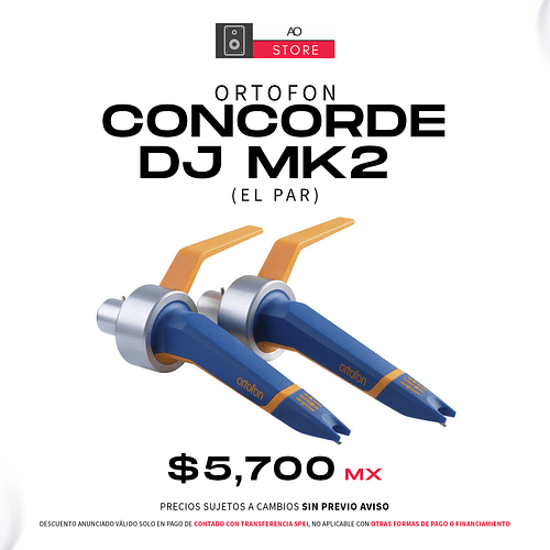 Ortofon Concorde Dj MK2 Cartucho Con Aguja Para Tornamesa (El par)