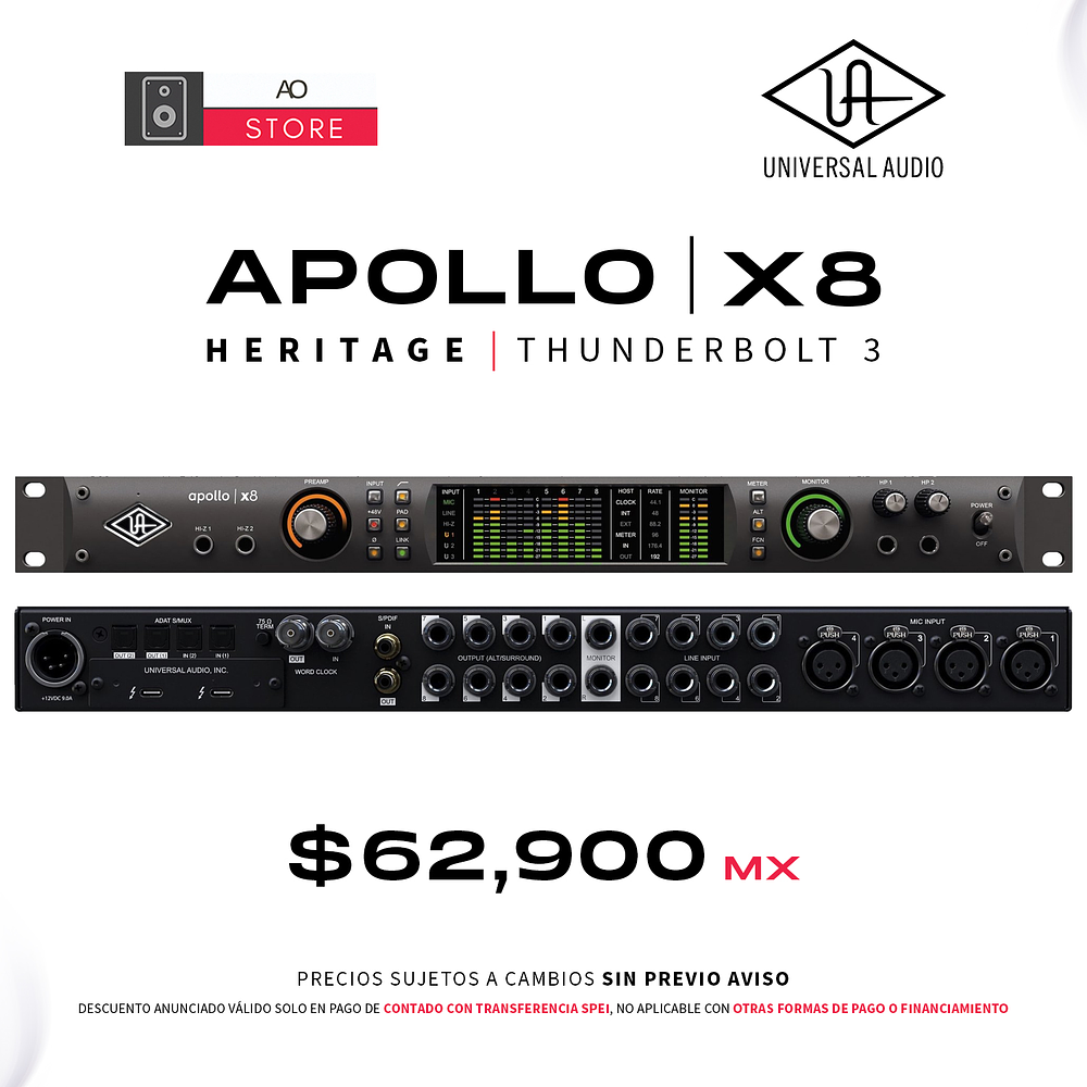 Universal Audio Apollo X8 Heritage Thunderbolt Interfaz De Audio 1
