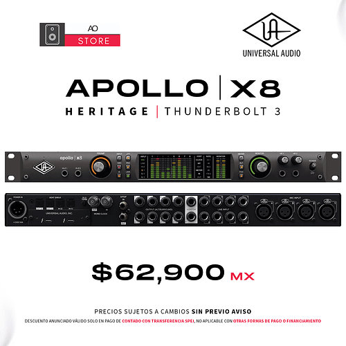Universal Audio Apollo X8 Heritage Thunderbolt Interfaz De Audio