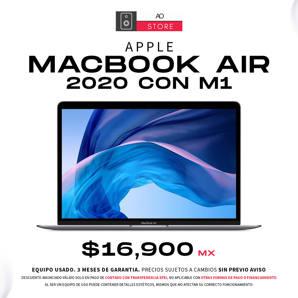 Apple Macbook Air 2020 con M1 Laptop Usado 1
