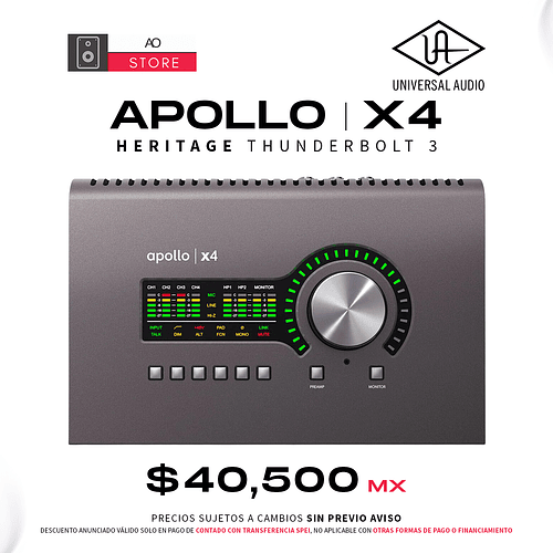 Universal Audio Apollo X4 Heritage Thunderbolt 3 Interfaz de Audio