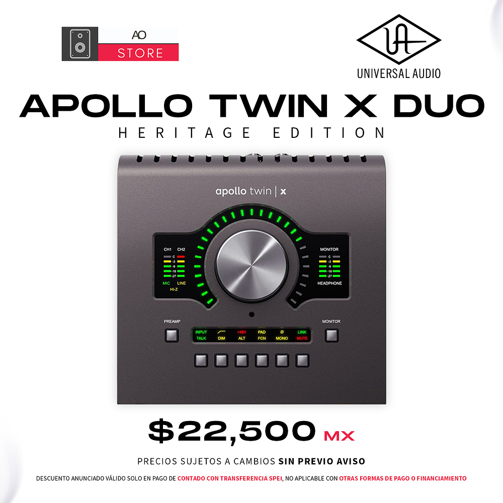 Universal Audio Apollo Twin X Duo Heritage Edition Interfaz De Audio Thunderbolt 1