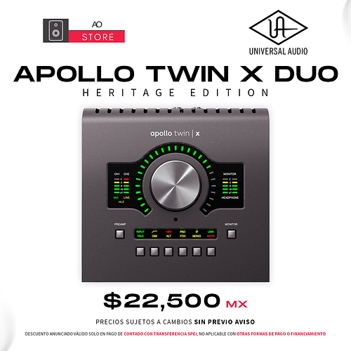 Universal Audio Apollo Twin X Duo Heritage Edition Interfaz De Audio Thunderbolt