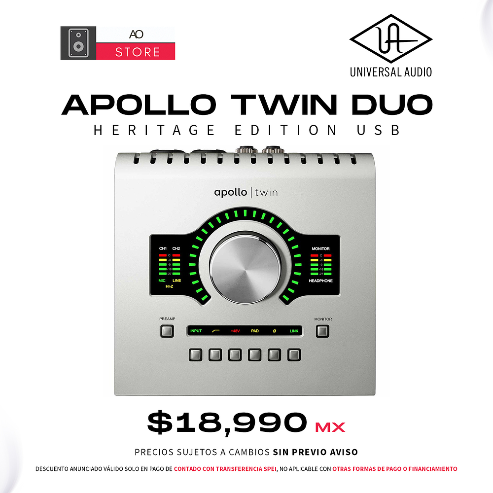Universal Audio Apollo Twin Duo Heritage Edition Interfaz De Audio USB 1