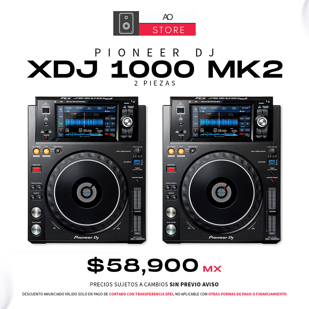 Pioneer DJ XDJ 1000 MK2 Reproductores para Dj (El Par) 1