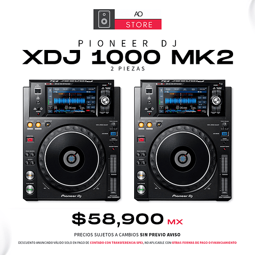 Pioneer DJ XDJ 1000 MK2 Reproductores para Dj (El Par)