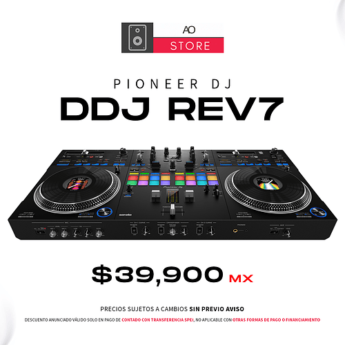 Pioneer DJ DDJ Rev7 Controlador DJ Profesional de 2 Canales de Estilo Scratch