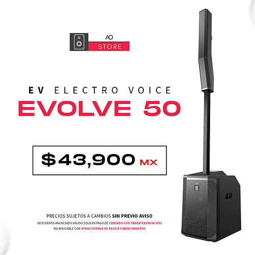 EV Electro Voice Evolve 50 Black Sistema de Audio en Torre