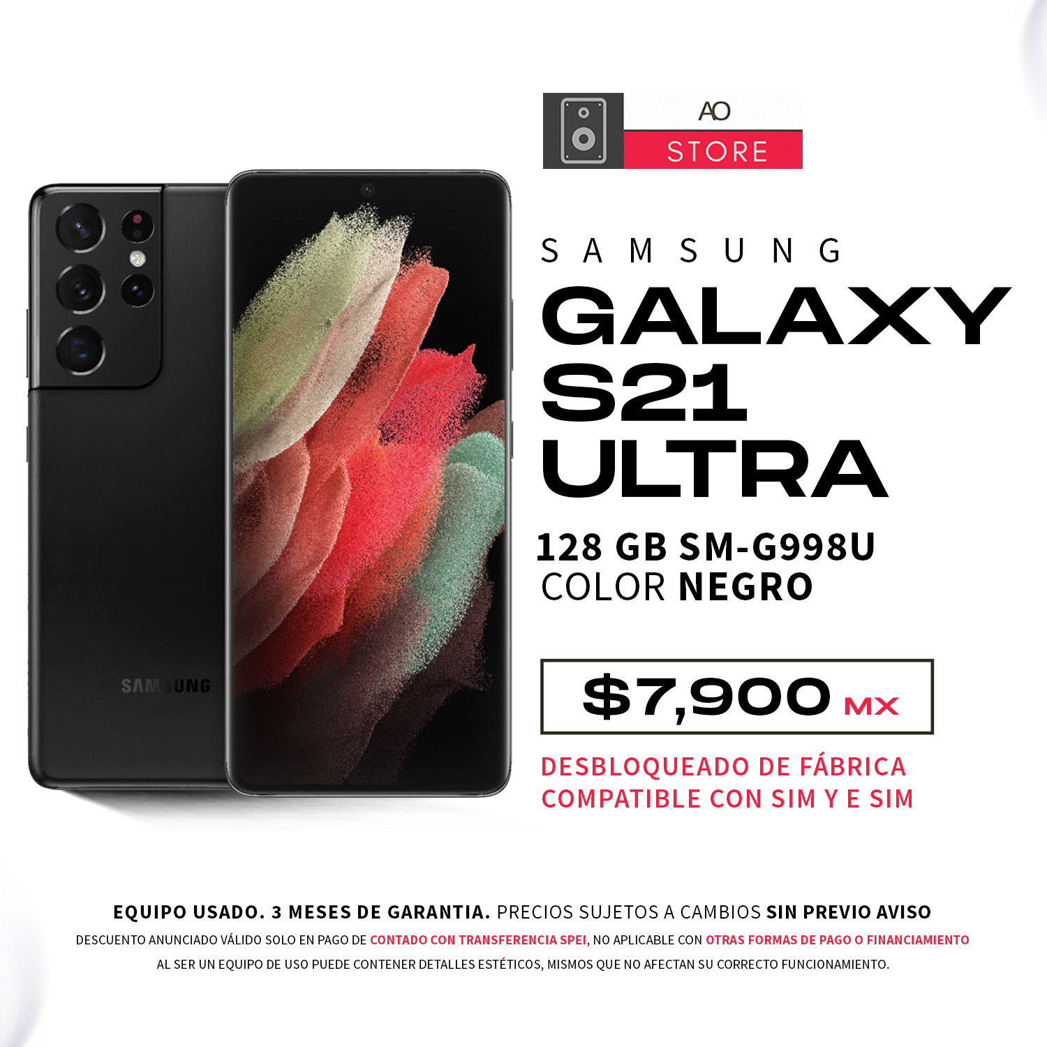 Dual Sim Smg998u Samsung Galaxy S21 Ultra 128GB SM-G998U Color - Main Image