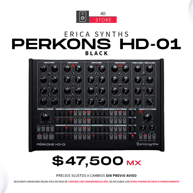 Erica Synths Perkons HD 01 Black Sintetizador + Secuenciador 1