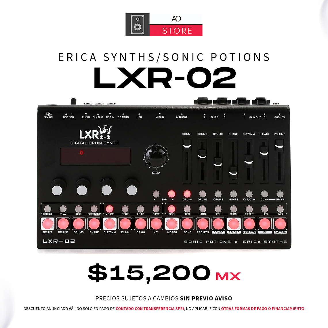 Erica Synths Sonic Potions LXR-02 Digital Drum Sintetizador + Secuenciador 1