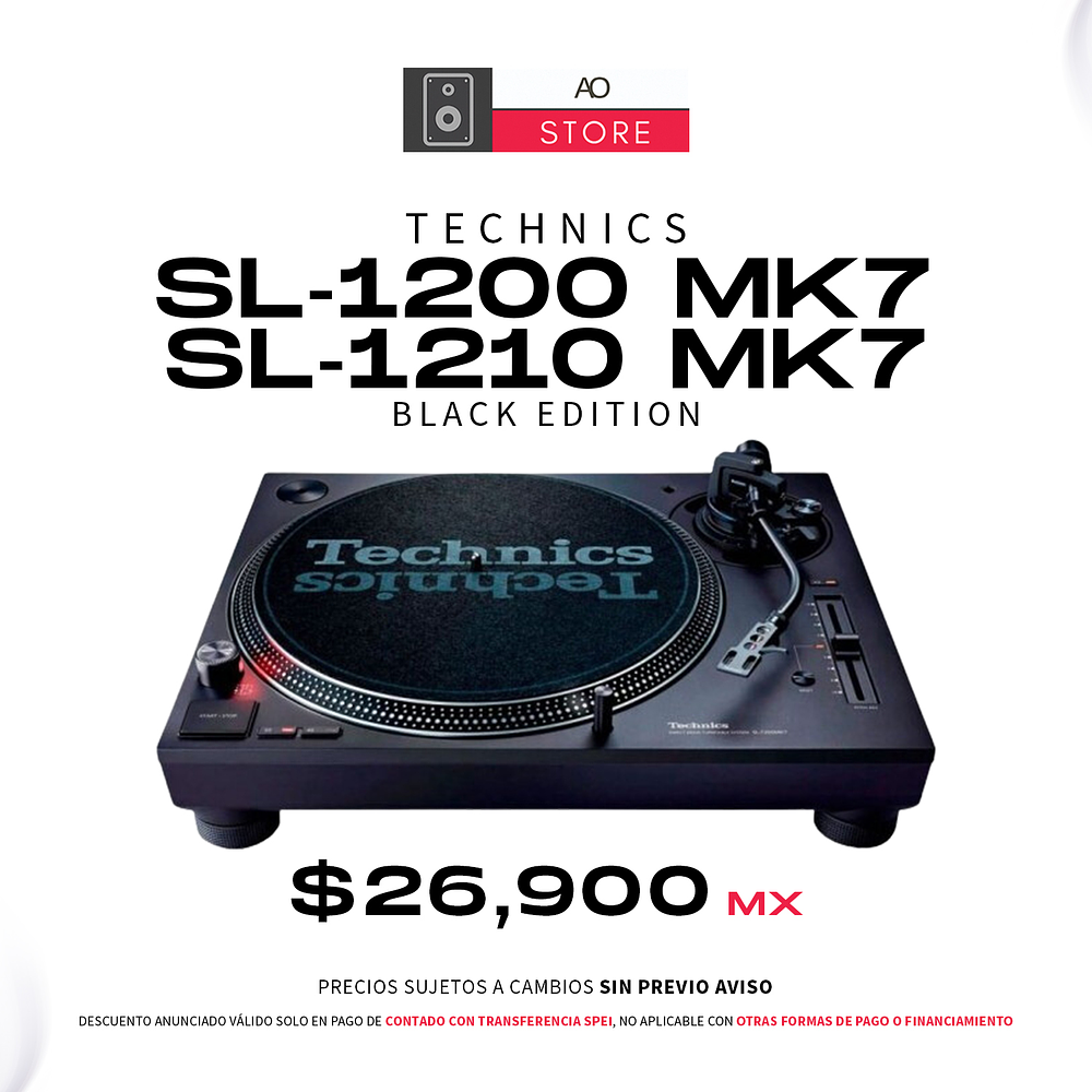 Technics SL 1200 MK7 / SL 1210 MK7 Tornamesa Black Edition Para Dj 1