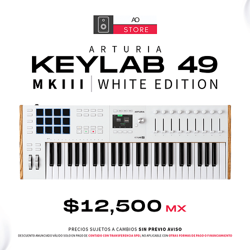 Arturia KeyLab 49 MK3 White Teclado Midi