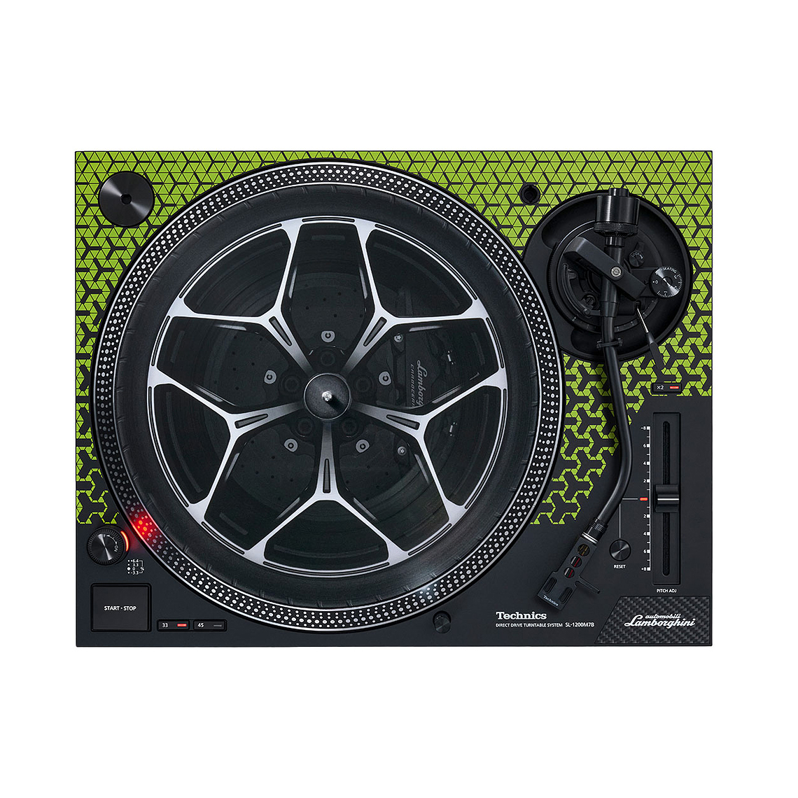 Technics SL 1200 M7B Lamborghini Verde Edición Limitada Tornamesa para DJ 3
