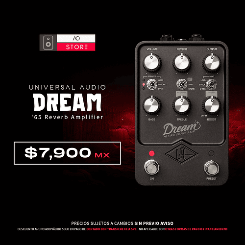 Universal Audio UAFX Dream '65 Reverb Amplifier Guitar Pedal de Efecto