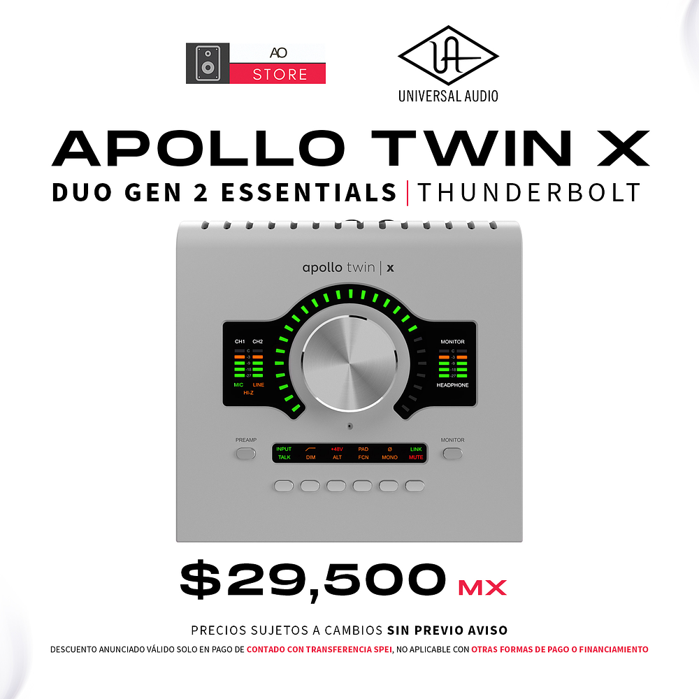 Universal Audio Apollo Twin X Duo Gen 2 Essentials+ Edition Thunderbolt Interfaz De Audio 1