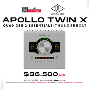 Universal Audio Apollo Twin X Quad Gen 2 Essentials+ Edition Thunderbolt Interfaz De Audio