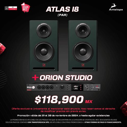 Antelope Atlas i8 Monitores De Estudio (El Par) + Antelope Orion Studio Synergy Core Interfaz De Audio