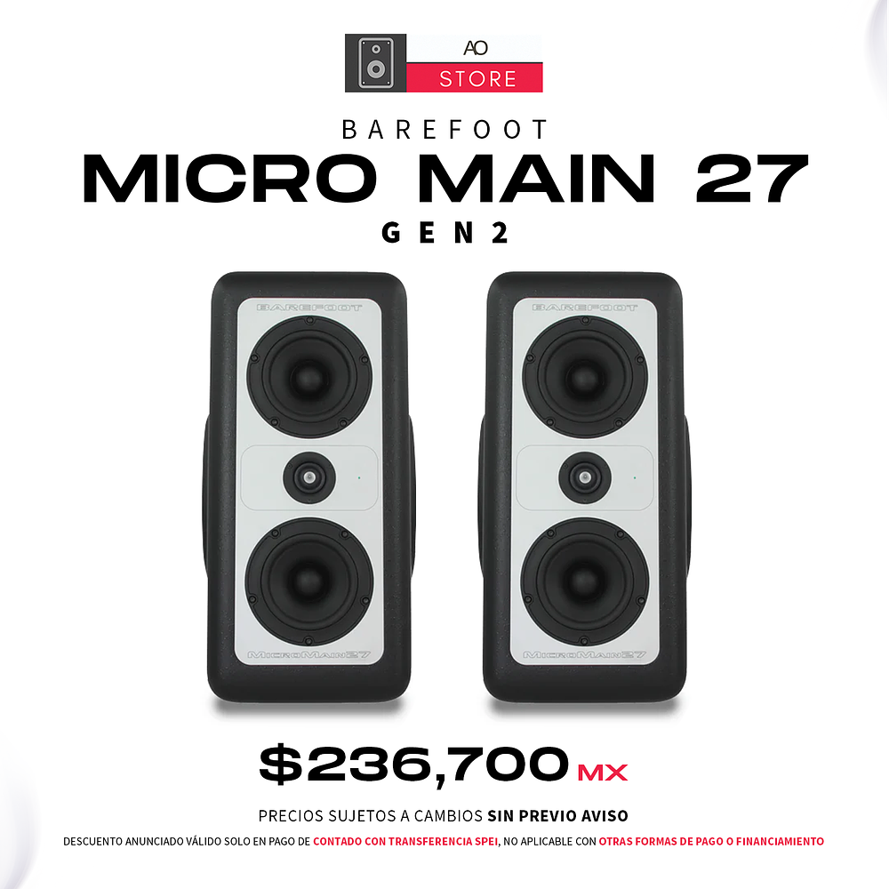 Barefoot MicroMain27 Gen2 Monitores De Estudio (El Par) 1