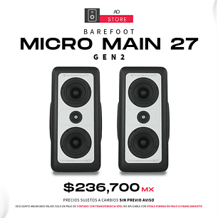 Barefoot MicroMain27 Gen2 Monitores De Estudio (2 Piezas)