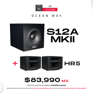 Ocean Way HR5 Monitores De Estudio (2 Piezas) +.Ocean Way S12A MkII Subwoofer De Estudio