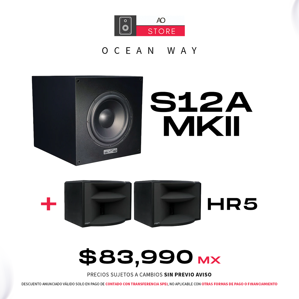 Ocean Way HR5 Monitores De Estudio (2 Piezas) +.Ocean Way S12A MkII Subwoofer De Estudio 1