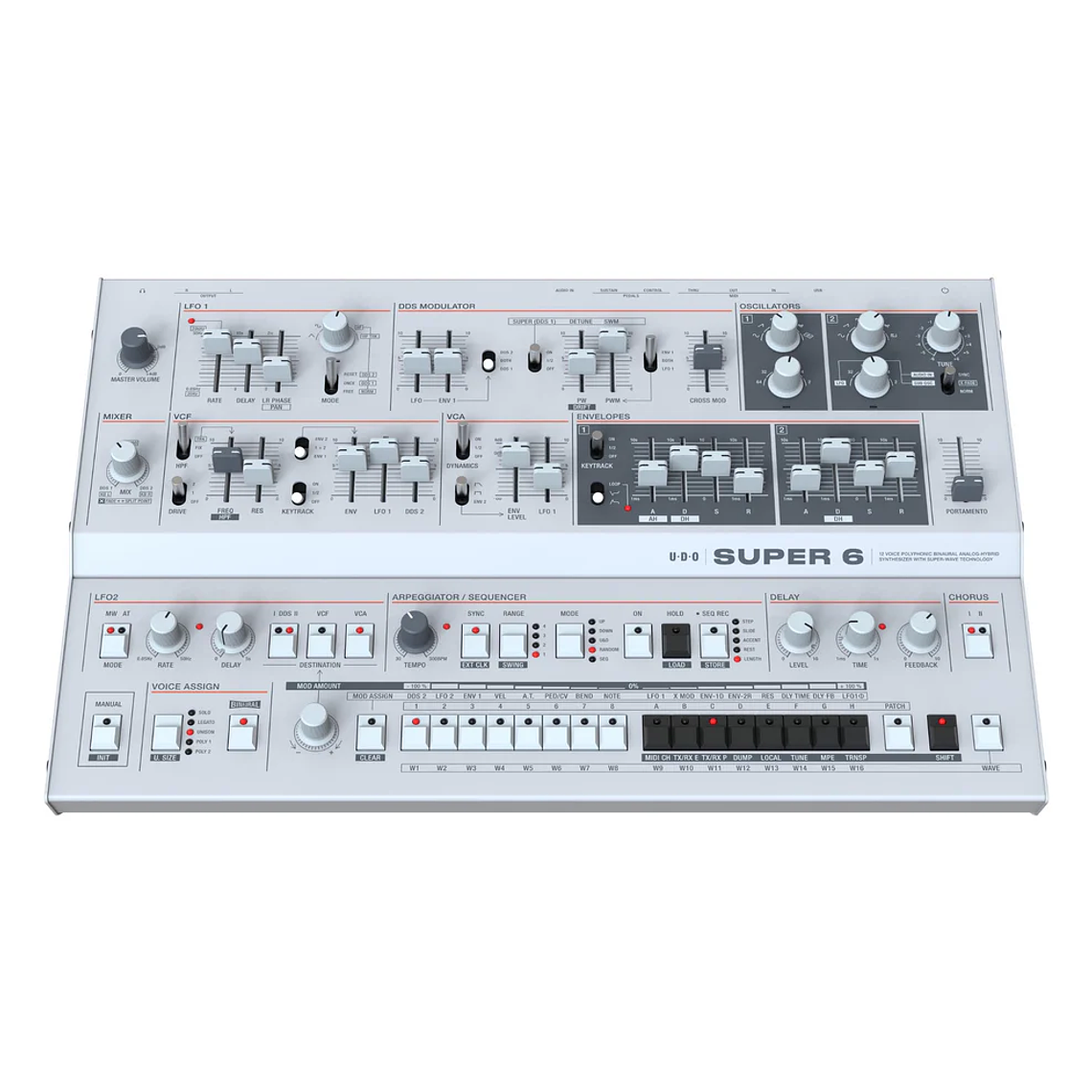 UDO Audio Super 6 Desktop Sintetizador Polifónico 3