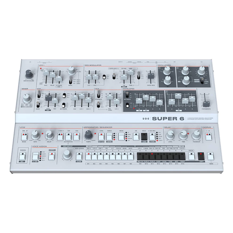 UDO Audio Super 6 Desktop Sintetizador Polifónico 3