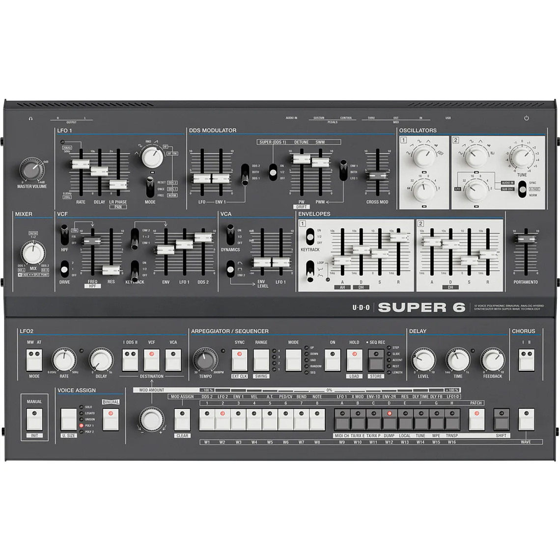 UDO Audio Super 6 Desktop Edición Limitada Dark Sintetizador Polifónico 5