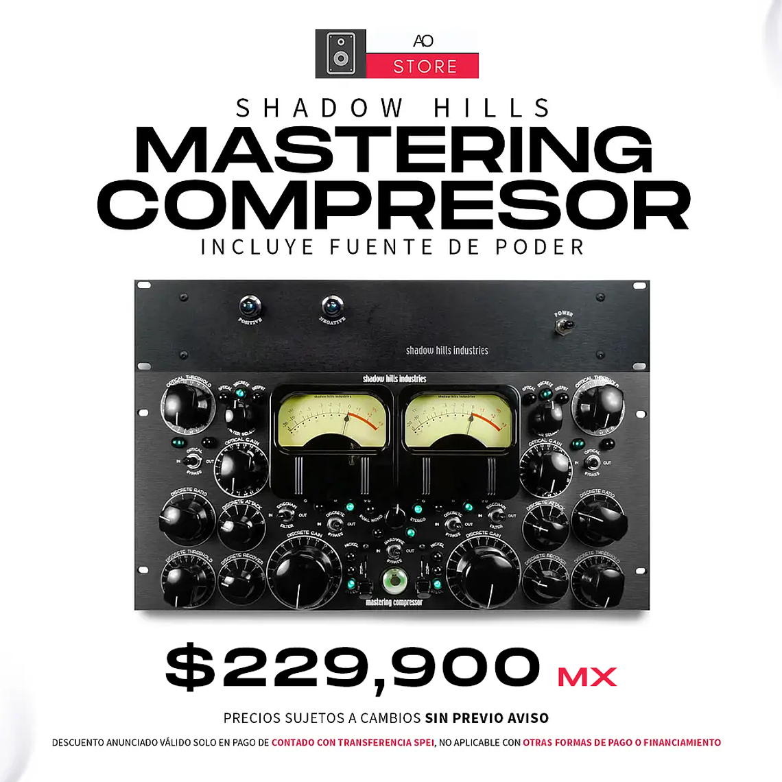 Shadow Hills Industries Compresor Mastering Incluye Fuente de Poder 1