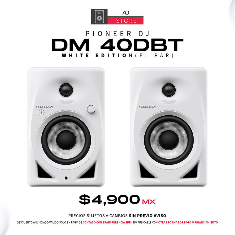 Pioneer DJ DM 40DBT White Edition Monitores De Estudio (2 Piezas) 1
