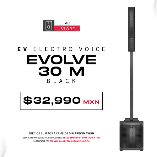 EV Electro Voice Evolve 30M Black Sistema de Audio en Torre